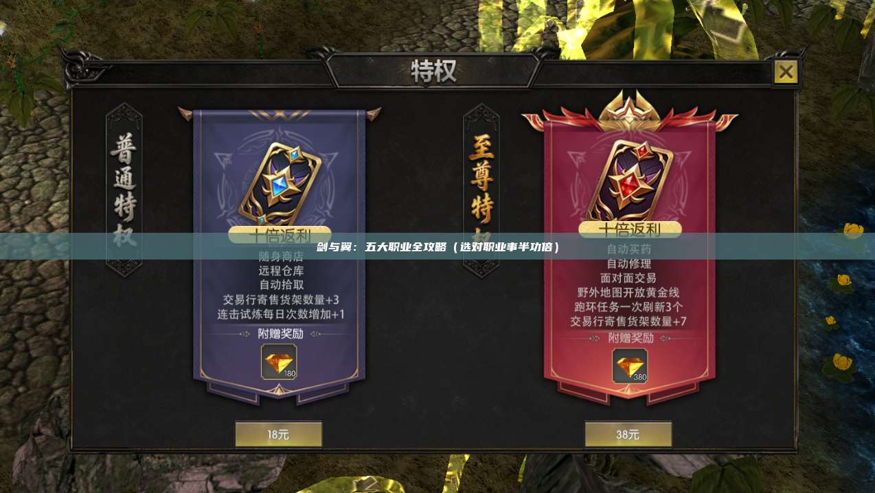 剑与翼：五大职业全攻略（选对职业事半功倍）